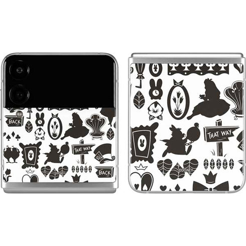 Disney Alice in Wonderland (animated) Silhouette Pattern Galaxy Z Flip4 5G Skin
